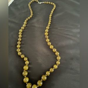 Cats eye Green Pearl Necklace